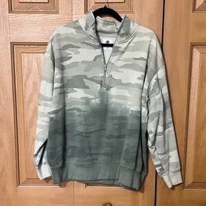 Camouflage Half-Zip Sweatshirt